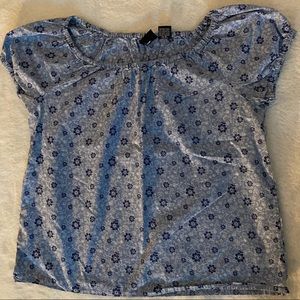 Blue flowy flower shirt